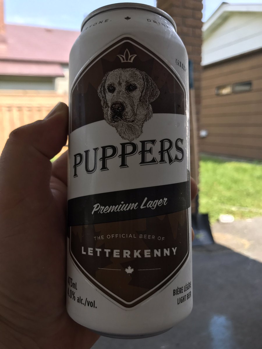 DerekWaldroff's tweet photo. Only thing better than a #puppers on a hot day is a #puppers while fishing in Quebec!! #Letterkenny #stackbrewing https://t.co/AL6lHKv20Z