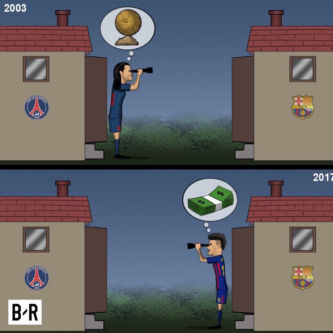 La diferencia entre Ronaldinho y Neymar...