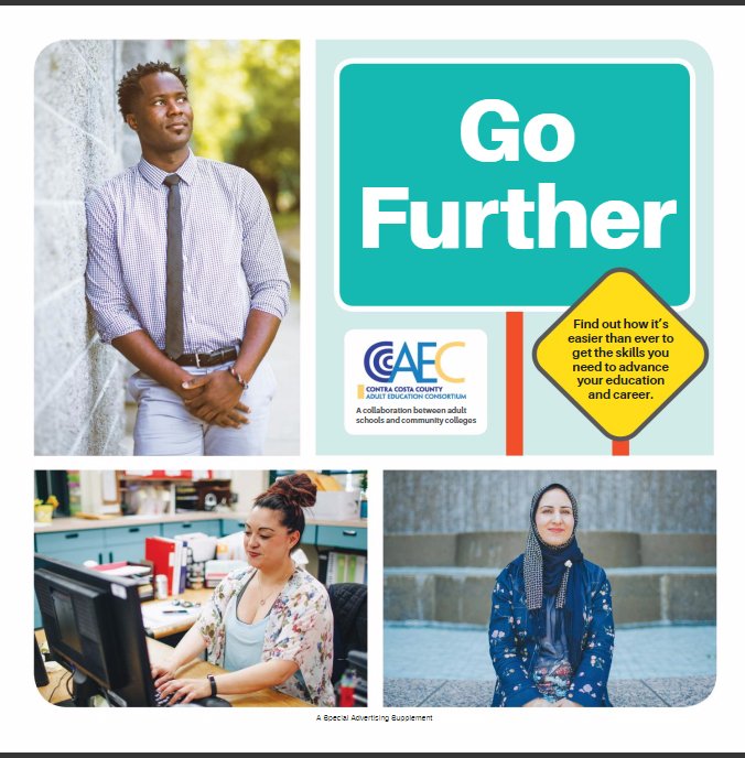 cccaec's tweet photo. CCCAEC is building a new future for adult education in Contra Costa County. Read the catalog: "Go Further." https://t.co/RIiMLppvet #cccaec https://t.co/dyEhKTGdUB