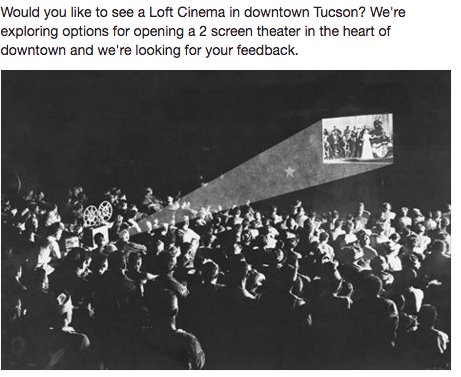 TheLoftCinema's tweet photo. Let us know what you think! #tucson #downtowntucson https://t.co/s5HXvDf4BV