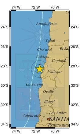 LaSerenaOnline's tweet photo. Preliminar: Sismo 5.7 MI con epicentro a 37 km al oeste de #Huasco https://t.co/RRWwz2sP2F