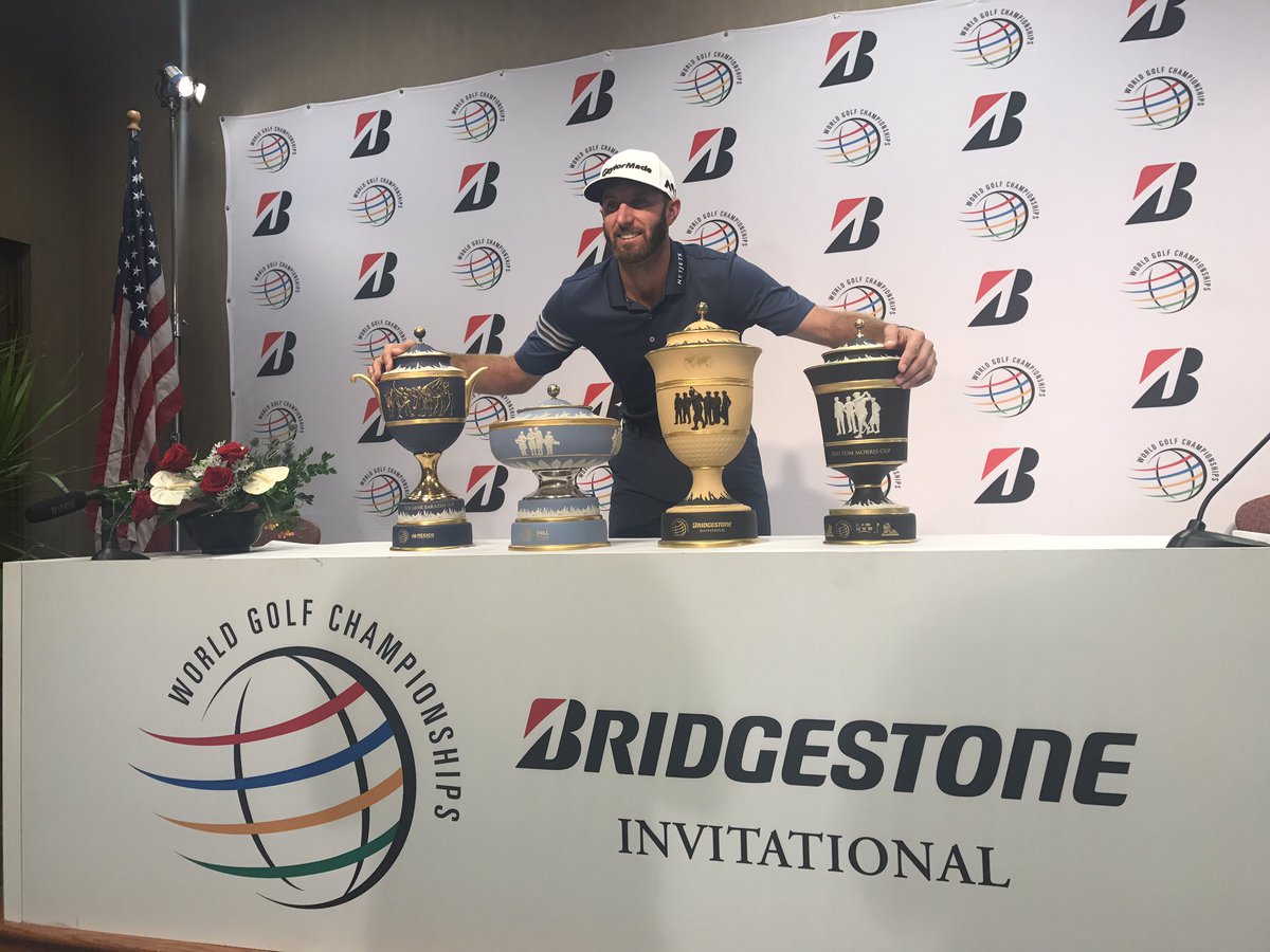 BenAxelrod's tweet photo. .@DJohnsonPGA with the three titles he's won this year, + last year's Bridgestone #3Golf https://t.co/uvd967TKYN