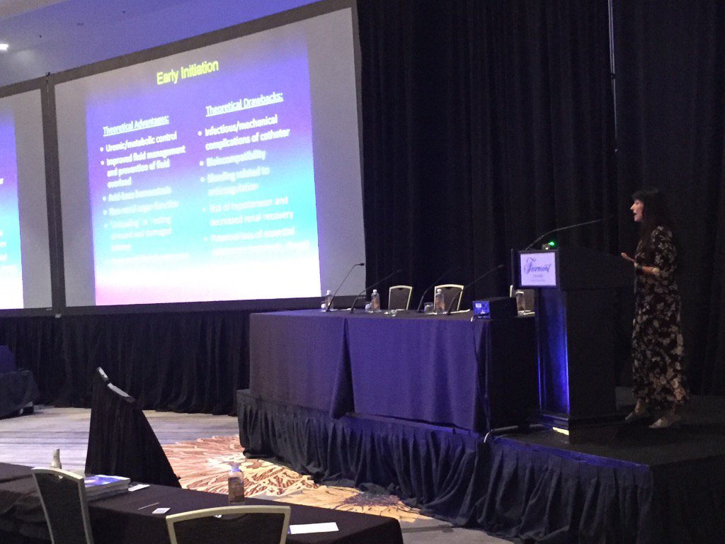 Rush_Nephrology's tweet photo. Dr. Tolwani discussing one of my fav topics, timing of RRT for AKI at #ASNBRC. Such an enthusiastic speaker! https://t.co/HsupmBEfBC