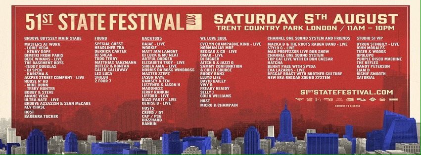 goldenglobalpr's tweet photo. Top Line up @51stFestival cant wait for our favourite DJs @Kdope50 @nuyoricansoul on the @GrooveOdyssey Main Stage https://t.co/Ma2EynaO1B