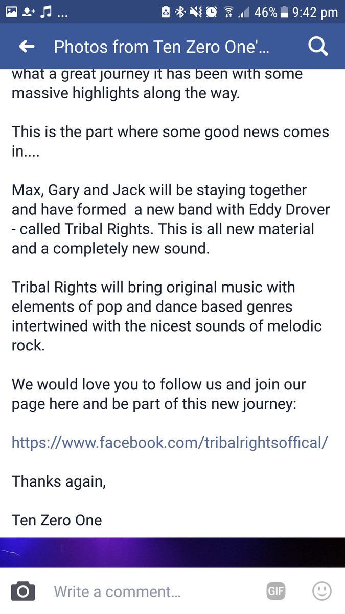 After nearly 8 years of playing as Ten Zero One we are no more. Follow our new project, Tribal Rights. Thanks for everything, peace out 🤘