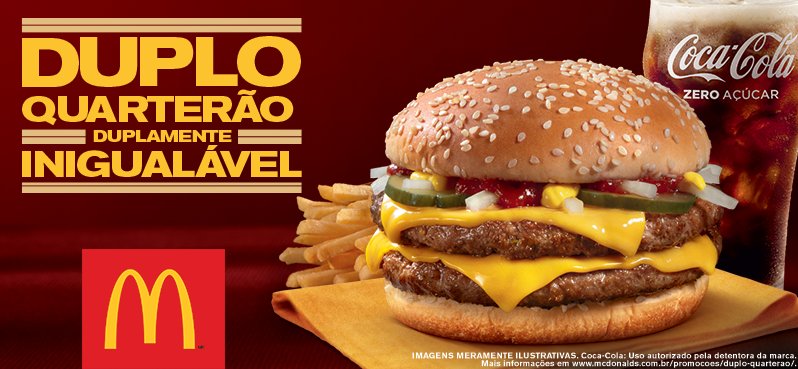 Para deixar ainda mais gostoso, só deixando maior. Chegou o  #DuploQuarterão. Experimente! Bit.ly/DuploQuarterao