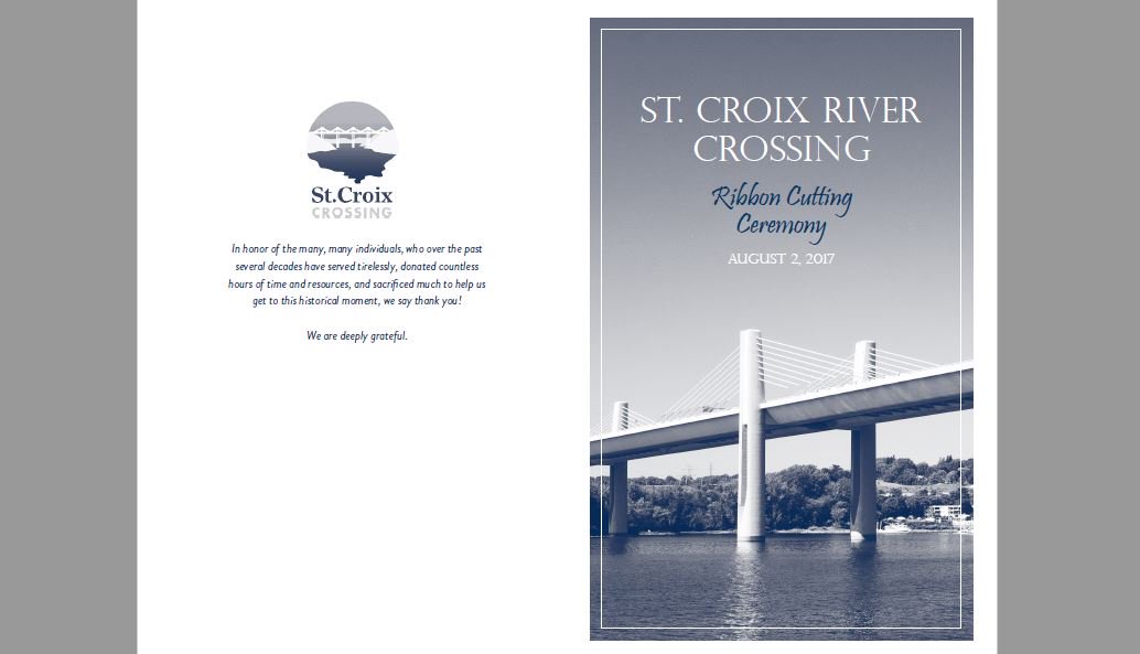 stcroixcrossing's tweet photo. Huge thanks to all who celebrated dedication of the St. Croix Crossing this morning. Link to the ceremony program: https://t.co/aobBnOVR3l https://t.co/0UwQKQIrZN