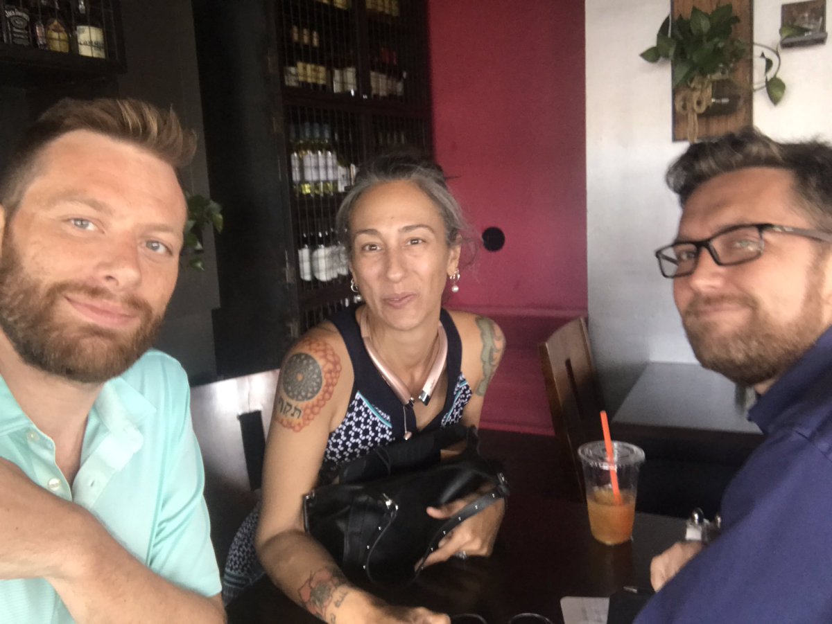 harts710's tweet photo. AMMA PAC meeting with Gina Ruggiero with Expressive Arts Academy and Corey Harris about how to help #Veterans with #PTSD. https://t.co/w9k3Ss703F