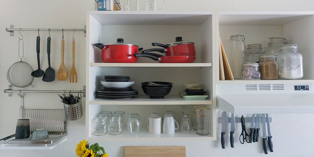 Taskrabbit's tweet photo. Add open shelving to organize all your cooking needs! Book a Tasker to get this look: https://t.co/vq7UKPvgR2 #TaskTip https://t.co/AlICiYtvmx