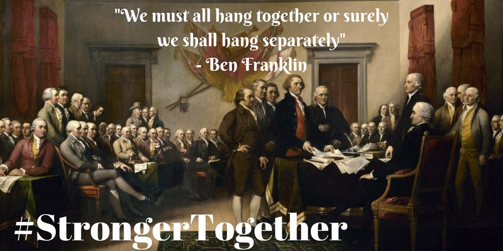 3rd_POTUS's tweet photo. We are all in this together.
We all have the same goal.

#LibertyTree
#HeroesResist
#DAResist
#GeeksResist 
#SunnydaleResist
#Galactica https://t.co/s1b3I98BJk