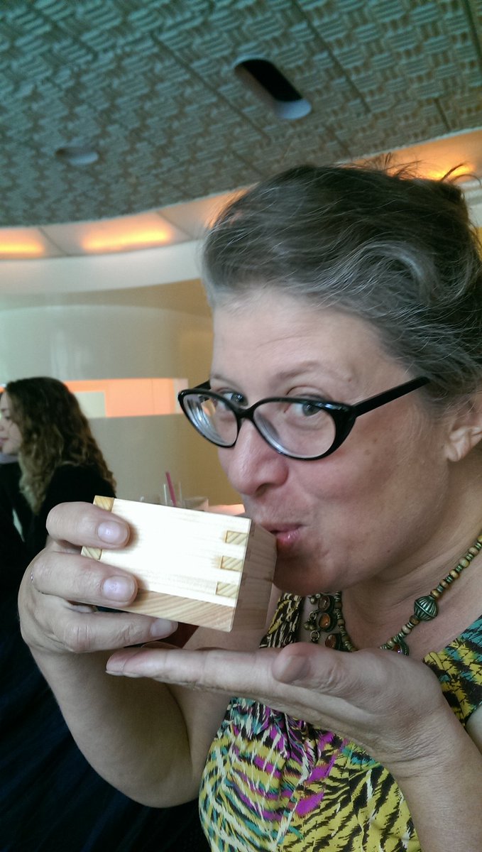 amadeelaila1's tweet image. @Alliance_Arts Drinking from a box while thinking outside the box post #HatchLab Philly.