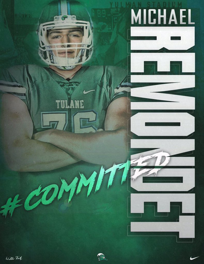 mremondet76's tweet photo. I am excited to announce my commitment to play football for Tulane University! #RollWave💚🌊 https://t.co/5Lq44lTMpT