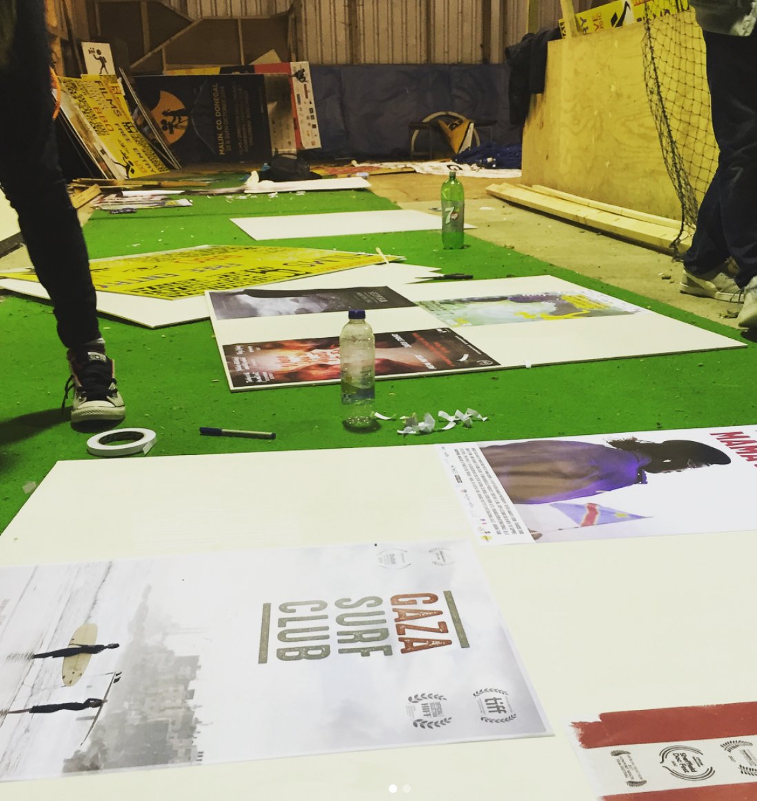 Meanwhile earlier we've been hard at work at #GuthGafa HQ - time to put up those #boxoffice posters. Friday night is opening night! 📽️📽️📽️🎬🎬