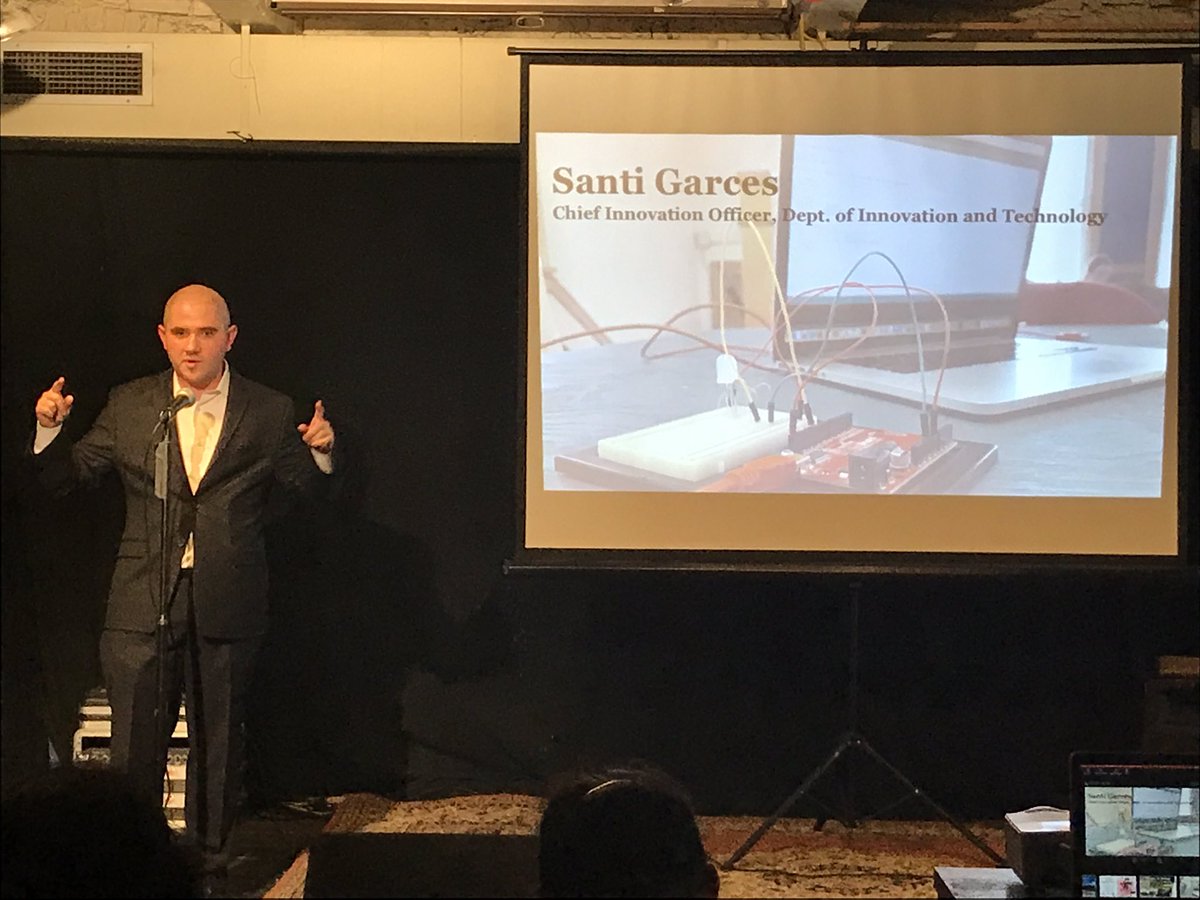SethPonder's tweet photo. .@InnovationCoSB Santi Garces sharing the greatness of connecting neighbors, the city, & schools in South Bend. #BCe2 #InternSJC https://t.co/f4srJSZNss