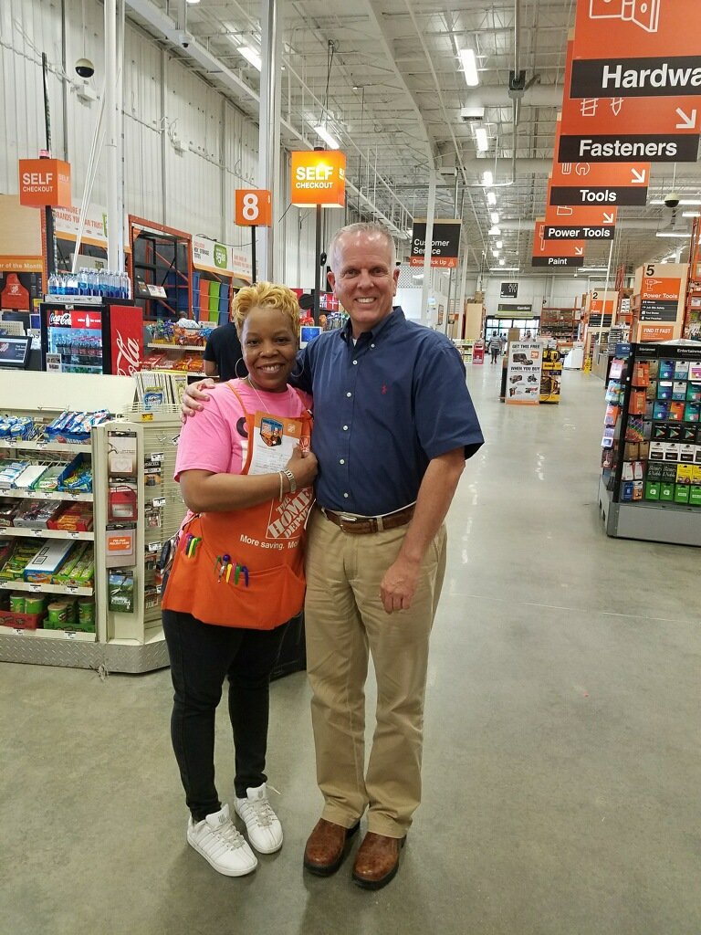Mark awarde our Head Cashier Carla, for doing the right thing for the associate's.