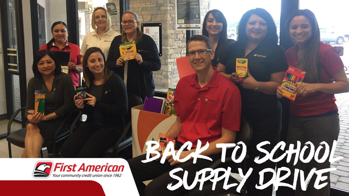 FirstAmericanCU's tweet photo. #Firstamericancu is a drop off location for @CGAZChamber & @culvers #Backtoschool #SupplyDrive benefiting @CGESD4 #CasaGrandeAZ #PinalCounty https://t.co/6WeHe3AZaa