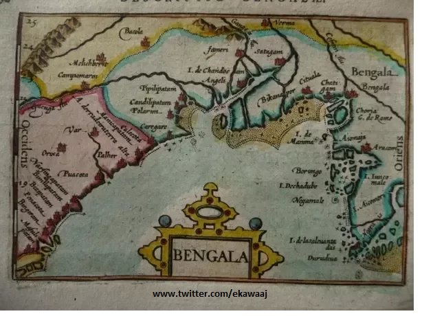 MeHimesh's tweet photo. 1598-  Bertius Map of  Bengala https://t.co/jxLTg64cPR