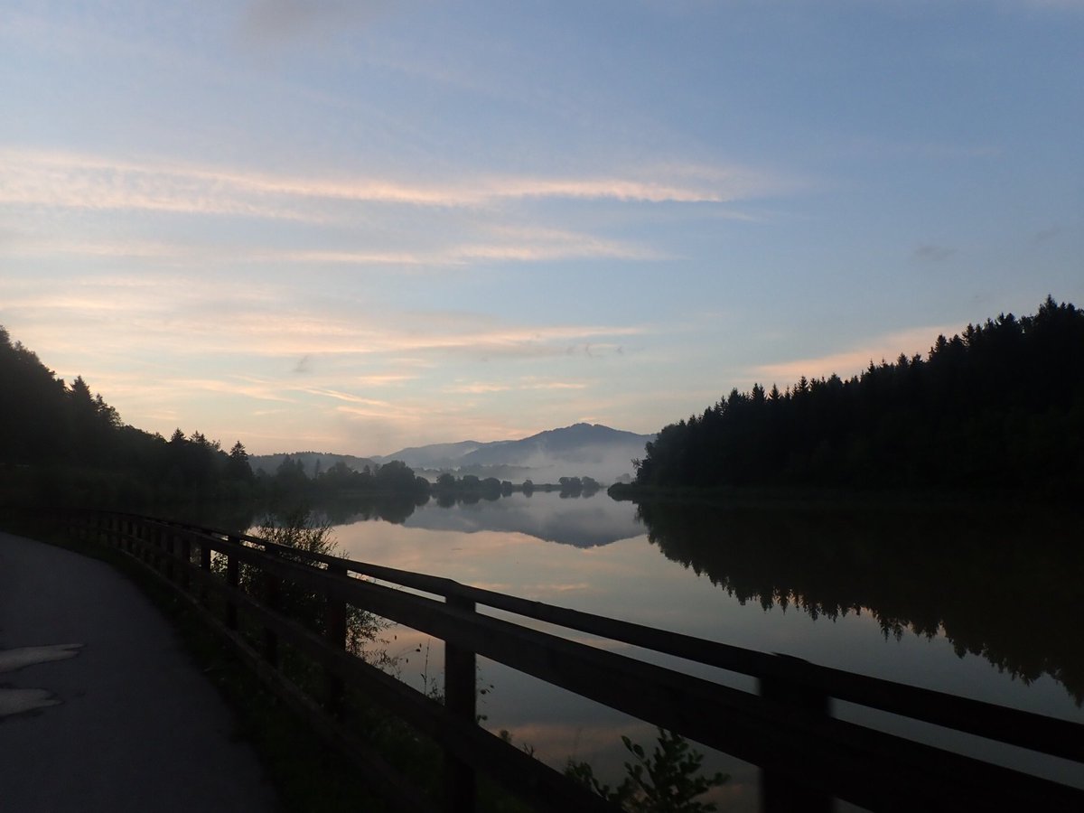 mkpaa's tweet photo. Sun rose in Slovenia, but now back in Austria. Forgot to put alarm on so slept over 3 hours at this high quality bus stop. #tcrno5 https://t.co/4l5KltNsxf