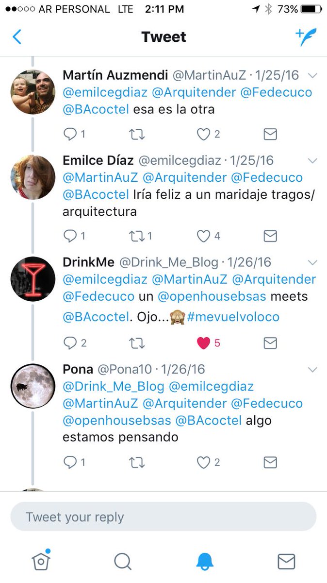 Drink_Me_Blog's tweet photo. Si no hubiera sido x una cadena como ésta en TW, jamás se hubieran encontrado @openhousebsas y @BAcoctel 💓 grax @Pona10 x el memento! https://t.co/SUL9yIvl6g