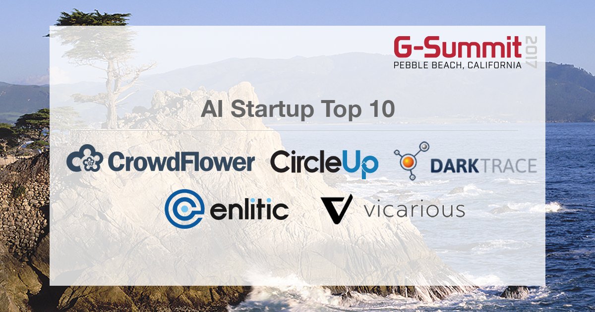 GMIC (@thegmic) on Twitter photo The First 5 startups for the #AITop10 at #GSummit has been announced! <a href="/CrowdFlower/">CrowdFlower is now Figure Eight</a> <a href="/CircleUp/">CircleUp</a> <a href="/Darktrace/">Darktrace</a> <a href="/enlitic/">Enlitic</a> <a href="/fuelfive/">D. Scott Phoenix</a> #VicariousAI The First 5 startups for the #AITop10 at #GSummit has been announced! <a href="/CrowdFlower/">CrowdFlower is now Figure Eight</a> <a href="/CircleUp/">CircleUp</a> <a href="/Darktrace/">Darktrace</a> <a href="/enlitic/">Enlitic</a> <a href="/fuelfive/">D. Scott Phoenix</a> #VicariousAI
