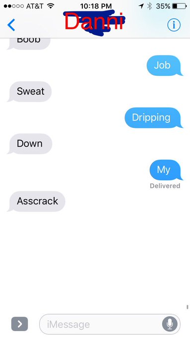 Is it obvious I crossed out her real name lol. Texts with my best friend and I @TheRealDanniGee https://t