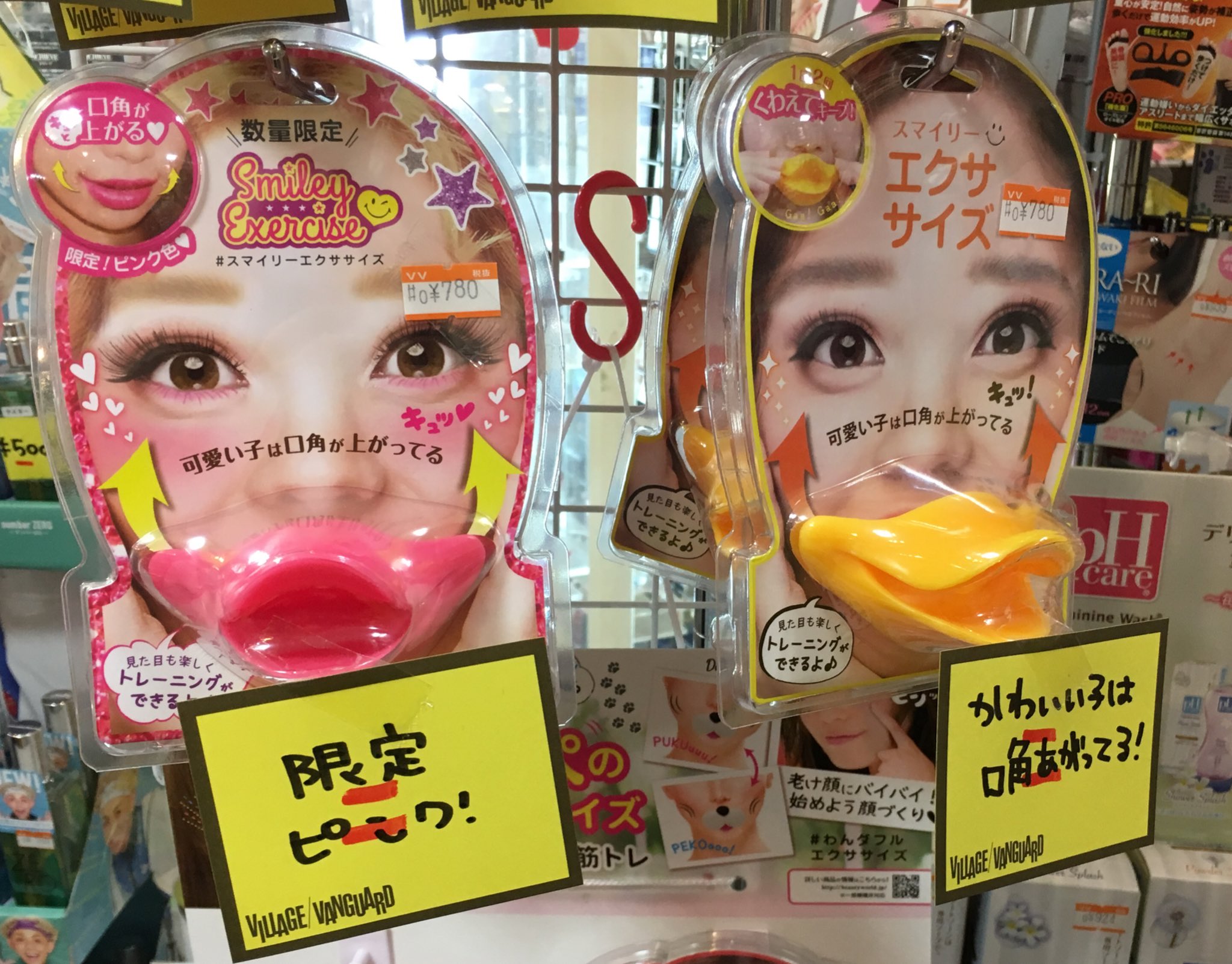 ট ইট র ヴィレッジヴァンガード イオン三笠店 可愛くなるには努力が必要 かわいいわんちゃんになって ほっぺの肉を引き締め老け顔バイバイ 口角をあげられるアヒルバージョンも𓅿𓅿𓅿 顔痩せ 口角 エクササイズ かわいくなる ヴィレッジヴァン