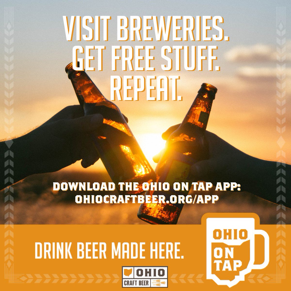 OhioCraftBeer's tweet image. Visit Ohio breweries and earn #DrinkBeerMadeHere merchandise rewards! Download the free Ohio On Tap app now: bit.ly/ohioontap