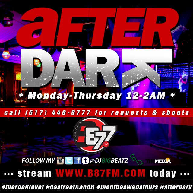 djbigbeatz's tweet photo. #ONAIR #87AFTERdark w/ @djbigbeatz 12-2AM on @B87FM #requests #shouts call (617) 440-8777 https://t.co/BSN0yyZSp1 https://t.co/vtZ6Wbb4l1