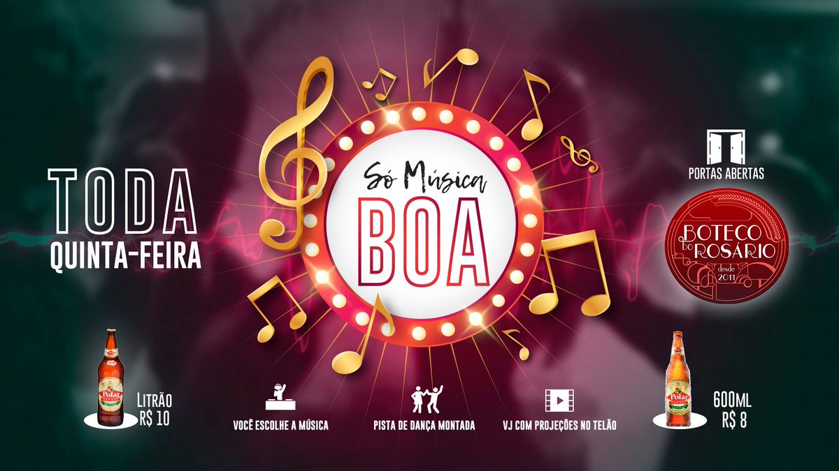botecodorosario's tweet photo. Toda quinta tem,Só Música Boa no Boteco a partir das 20h ♬ 
Saiba mais em nossa pág e evento https://t.co/JNjyn8m7gA https://t.co/o8gKoNEWWl https://t.co/iKVxvfiXao