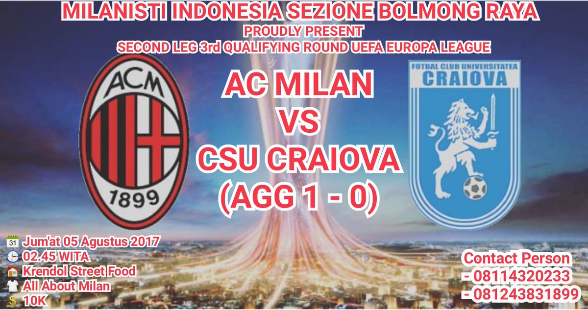 📆 Jum'at 05 Agustus 2017
🕒 02.45 WITA (KICK OFF)
🏠 Krendol Street Food
👕 All About Milan
💲 10K (Include Coffee)

<a href="/MilanistiOrId/">Milanisti Indonesia</a>