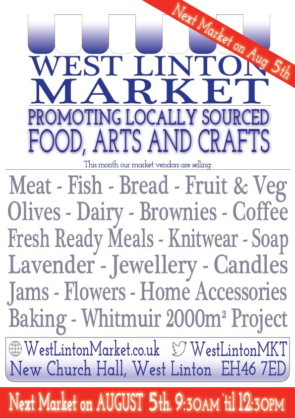 Just two more days until the monthly West Linton Market on Sat 5th - lots of great stalls with food, flowers, and artisan products :)