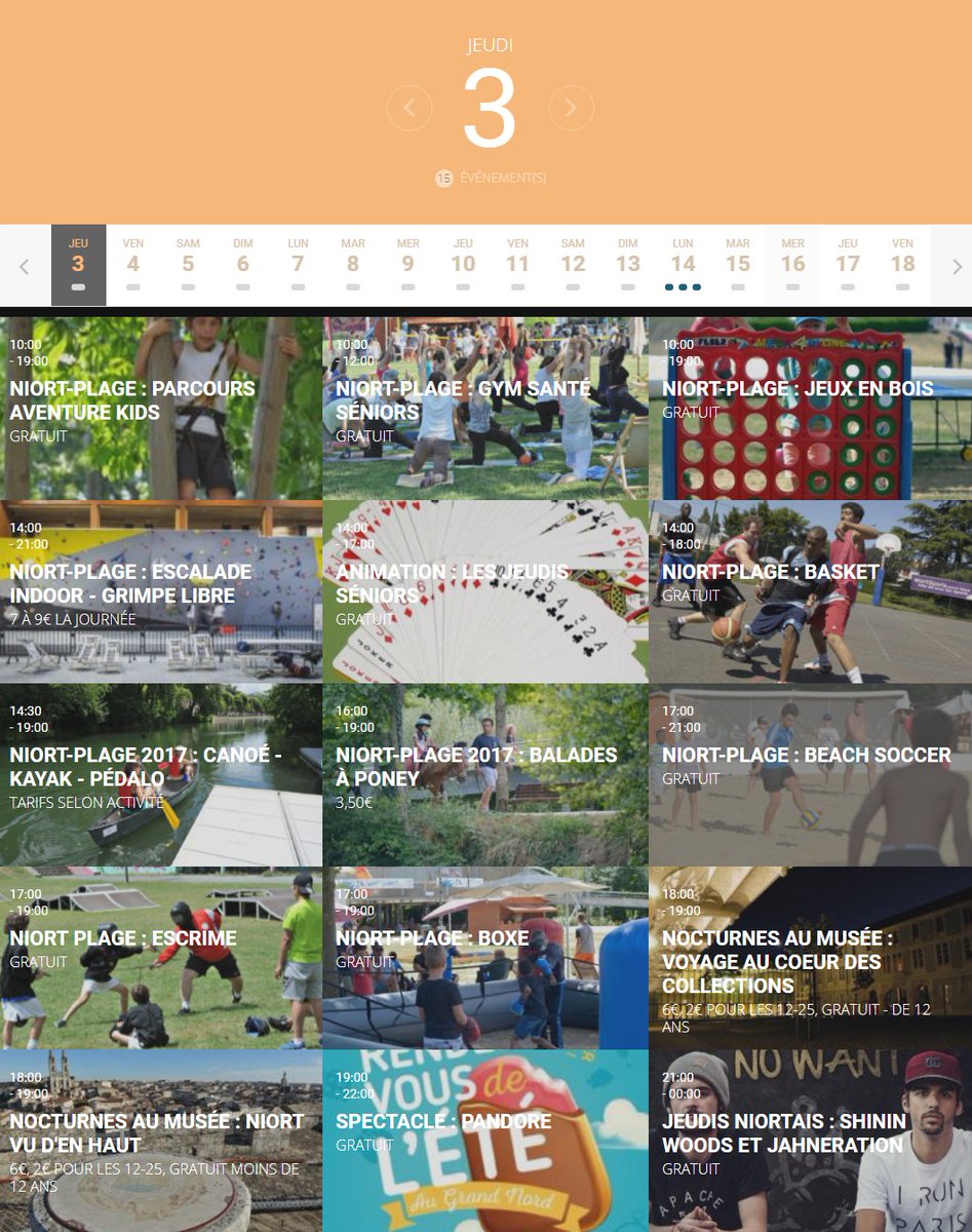 Des animations pour tous les goûts et pour tous les âges aujourd'hui à #Niort. Faites votre choix : go.hephep.fr/agenda