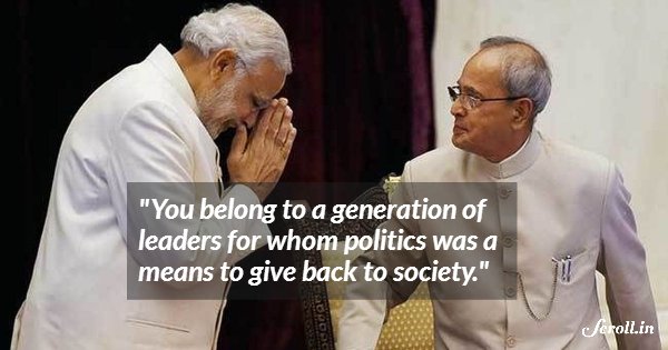 scroll_in's tweet photo. Your intellect and wisdom helped us work together, Modi tells Pranab Mukherjee in letter https://t.co/zOWndKkmkq https://t.co/eFy7RDJWJU