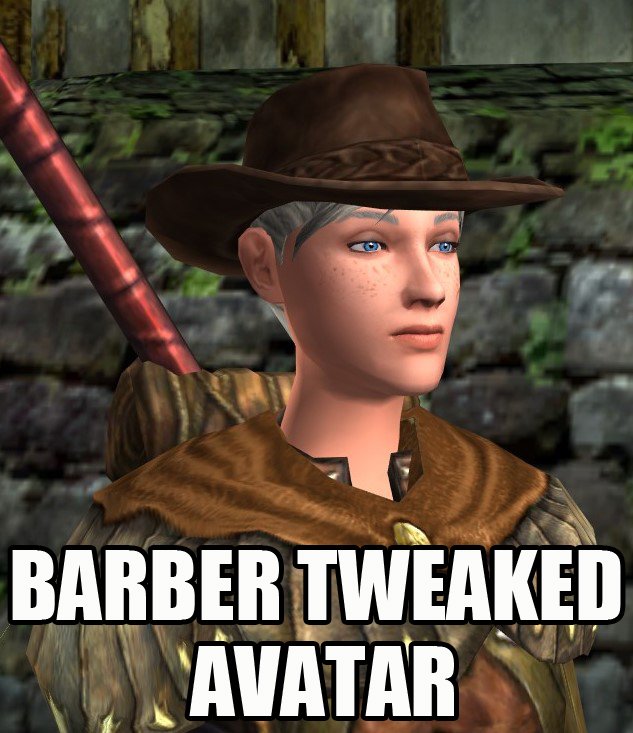 Ldoebs's tweet photo. #LOTRO tip: try tweaking your character at the barber. Default updated face of my cappy wasn't great, found 1 much closer to old face there. https://t.co/RGl5xzrT3t