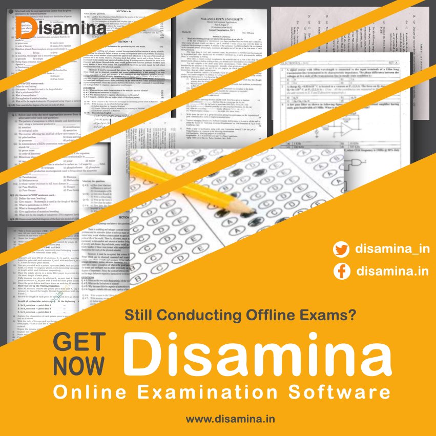 disamina_in's tweet photo. Are you still conducting pen-paper based exams? We have an advanced solution for you. Try Disamina: https://t.co/X3nvwgwk3A
#Software #eExam https://t.co/fM8nLbpJIF