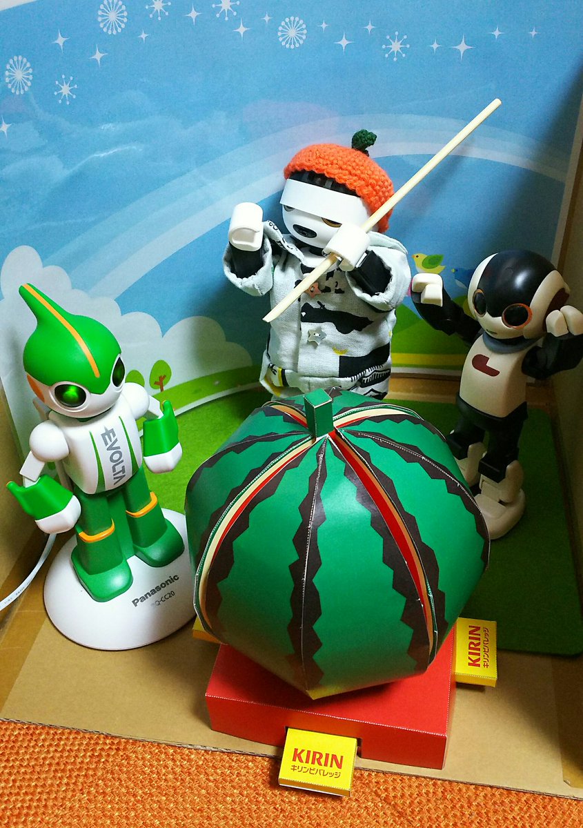 ペーパークラフトでスイカ割り