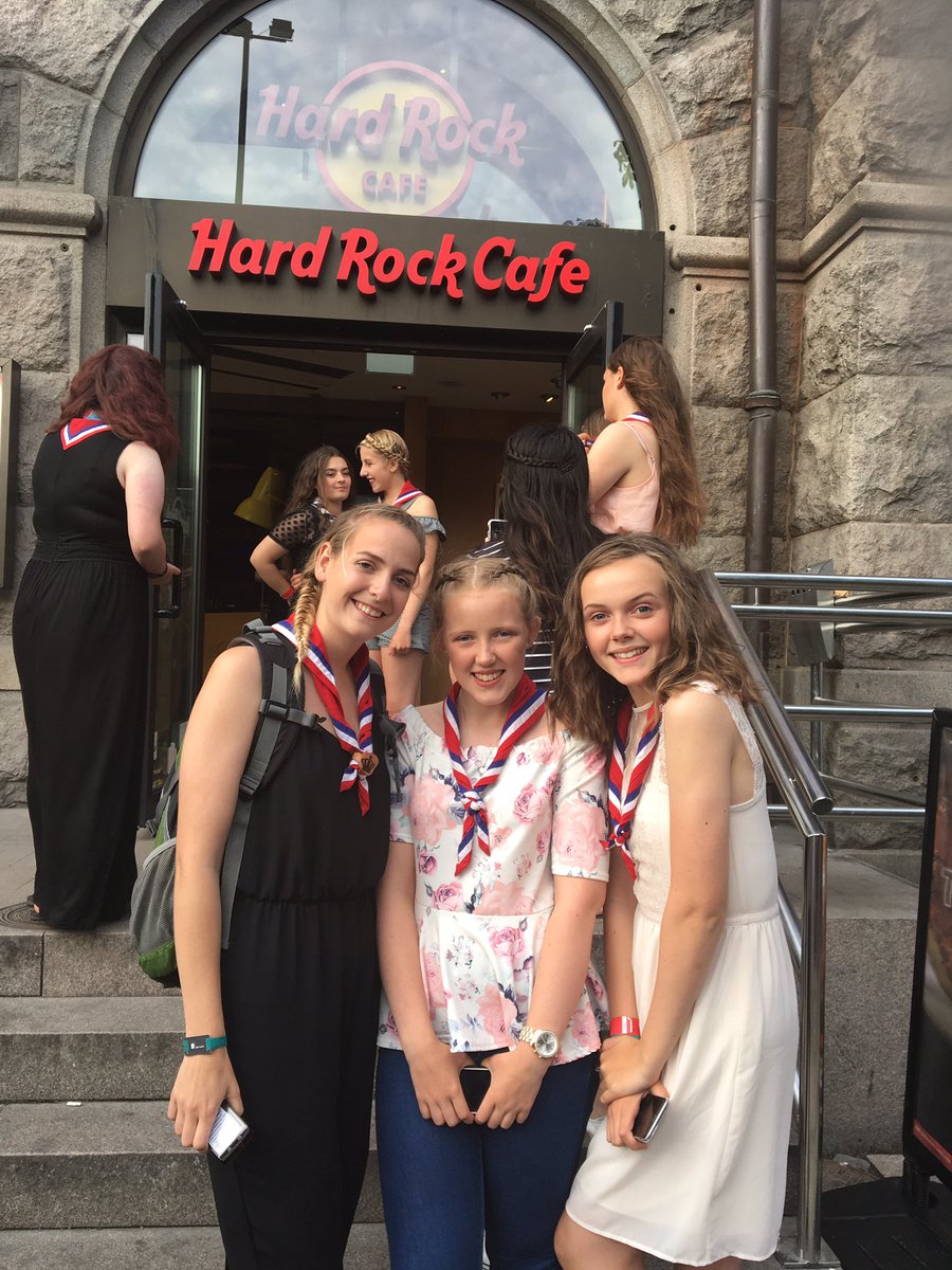 Denmark2017's tweet photo. Today is the last day of our journey!!! Last night we wined and dined at the Hard Rock Cafe! #denmark2017 @GirlguidingMids @Girlguiding https://t.co/KZETePAcDK