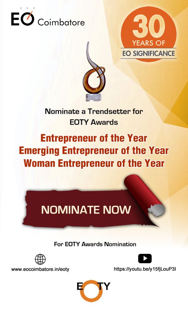 EoCoimbatore's tweet photo. #EOTY-17 enables small &amp; large #businessowners to learn from each other, leading to greater business #success and an enriched personal life. https://t.co/TkXMQSB4UR