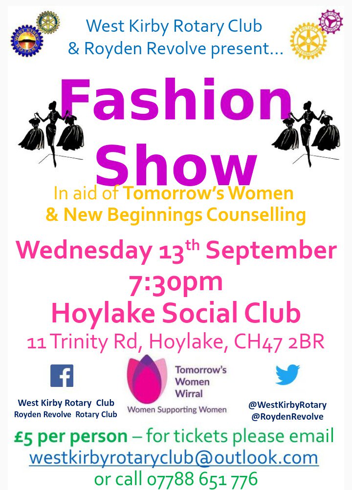 Please RT - fashion show for charity, plus everything shown is available to buy! Only £5 each! 13th Sept at <a href="/Hoylakesocial/">Hoylake Social</a> <a href="/TomorrowsWomen/">Tomorrow's Women</a>