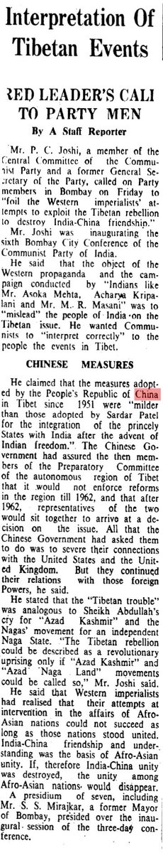 Communist DNA - always against national interest - a news clipping from 1959