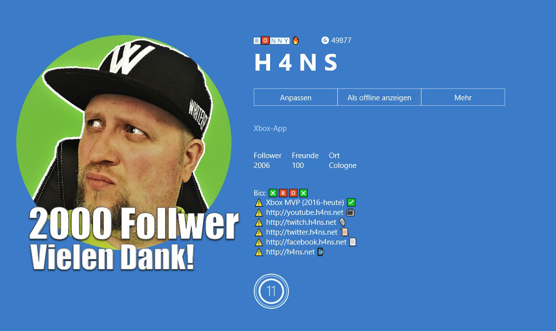 RonnyGolisch's tweet photo. WOW über 💥 2000 #Follower auf #XboxLive Danke für euren krassen #Support!
😎👍 #XboxOne #Xbox #XBLive #Danke https://t.co/iJMilGHJAz