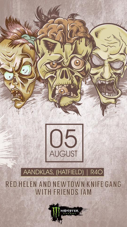Come hang out at @Aandklas_Pta tomorrow night us, with <a href="/NKG_band/">Newtown KNIFE Gang</a> and I AM. #RedHelen #SAMusic #AfricanMetal #LiveMusic