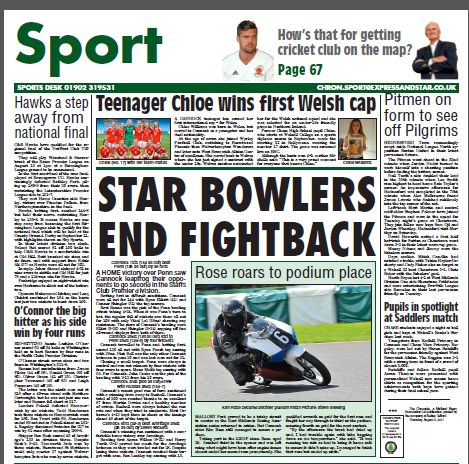 .<a href="/CRHawksCC/">C&R Hawks CC</a> close to national final, <a href="/CannockCC/">Cannock CC</a> bowl out rivals and a narrow victory for <a href="/WhittCC/">Whittington Cricket Club</a>. See your big-hitting <a href="/Cannock_Chron/">Cannock Chronicle</a>