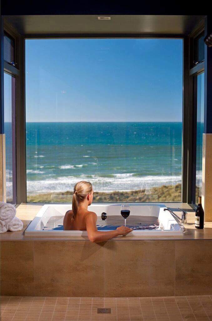 BassStraitGolf's tweet photo. Nothing beats a local Tassie wine at @Barnbougle spa after a long day on the links🍷🛀 https://t.co/m0gR9FaL8C