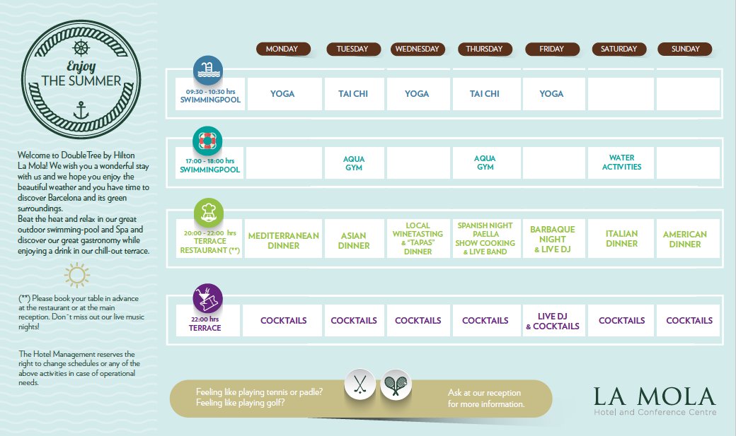 Si vas a pasar unos días en el hotel, cada día tenemos programadas actividades en la piscina perfectas para empezar bien el día #lamolahotel