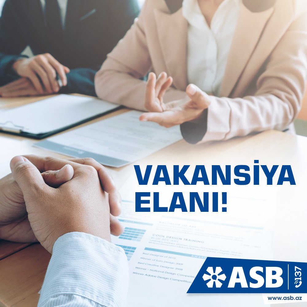 asbbankaz's tweet photo. ASB Bankda - #ishvar #işvar #vakansiya 
İmişli Filialı / Əməliyyat Bölməsinin kiçik mütəxəssisi
https://t.co/HZMzUW5AZ5
#asbbankaz #dostbank https://t.co/FidoqqPZPF