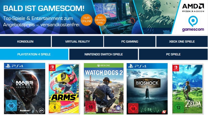 Gameplorer's tweet image. gamescom-Angebote bei Saturn: U.a. Watch_Dogs 2 (PS4/Xbox One) für 19,99 €, Arms (Switch) für 44,99 € und mehr ift.tt/2hqvgdz
