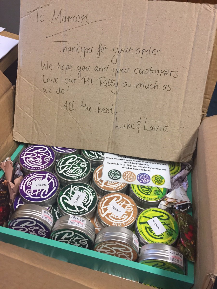 nutsgrains's tweet photo. Just in...An Irish made, natural deodorant that actually works! Where have you been all my life? https://t.co/bpIQSr5PbP #PitPutty https://t.co/er0FAD1bjm