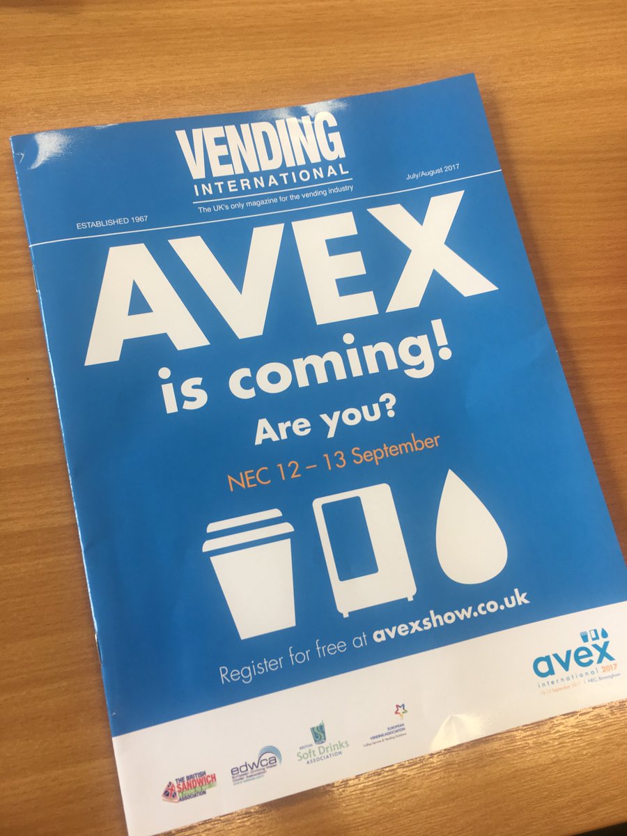 vendingAVA's tweet photo. AVEX is coming, are you?? Wise words from @vendnews in this months issue! #AVEX2017 #DontMissOut @AVEXintl https://t.co/lx3E8yru8o