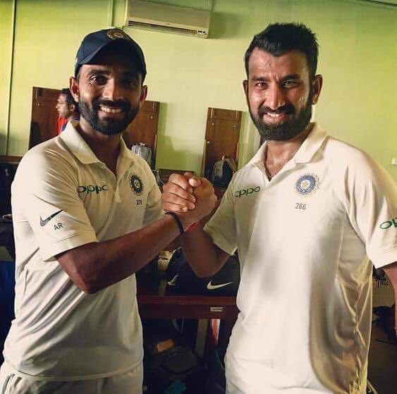 Indian team ke Mr. Reliable <a href="/ajinkyarahane88/">Ajinkya Rahane</a> and Mr. Consistent <a href="/cheteshwar1/">Cheteshwar Pujara</a> centuries.... Great Batting... #INDvsSL #2ndtest